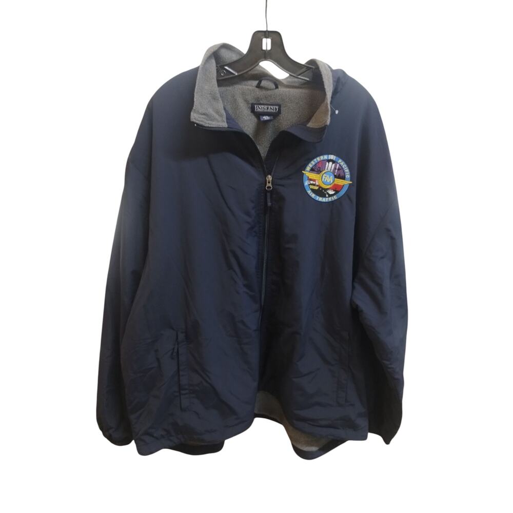 Lands End Men's size 2X Fleece Gorpcore Outerwear‎ Jacket Western Pacific Logo